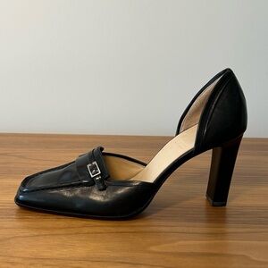 NEW, BALLY Sleek Black Leather High Heels Women’s Size US 7,5 EU 38